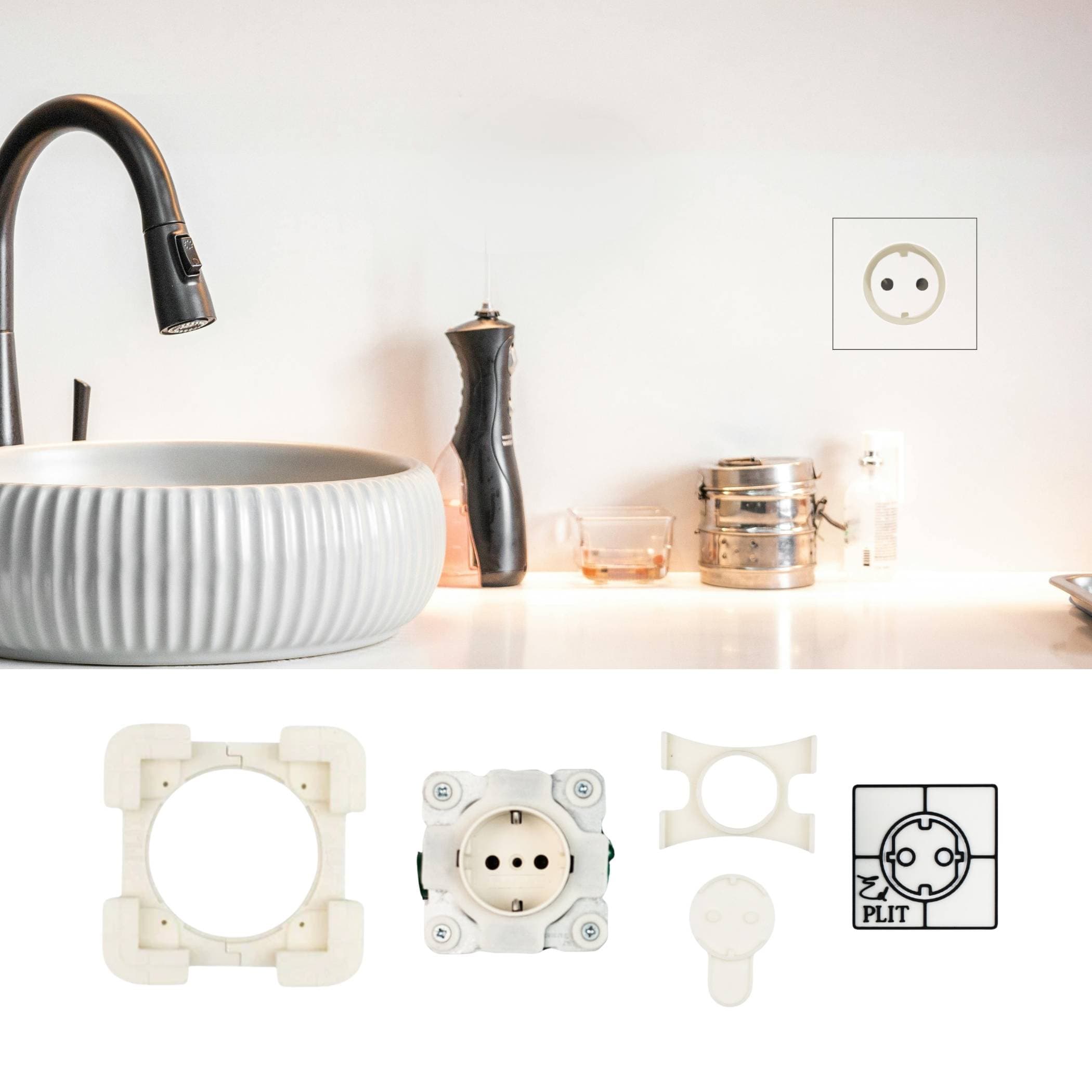 Prise de Courant Invisible Edplit — Type F (Schuko)