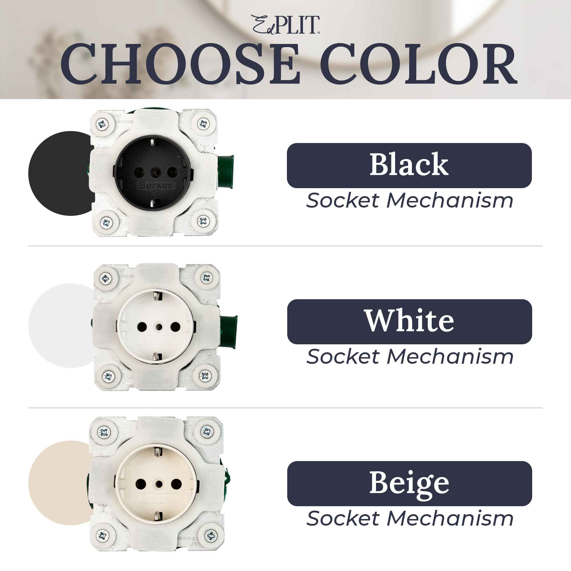 Prise de Courant Invisible Edplit — Type F (Schuko)